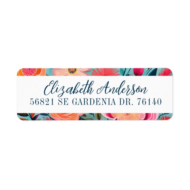 Pretty Botanical Girly Floral Return Address (Devant)
