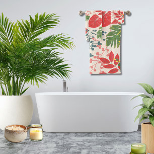 Pretty botanical Watercolor leaf in the forest Bath Towel Set