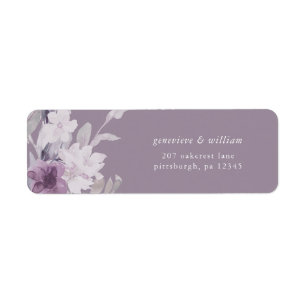 Pretty Botanical Wedding Return Address Label