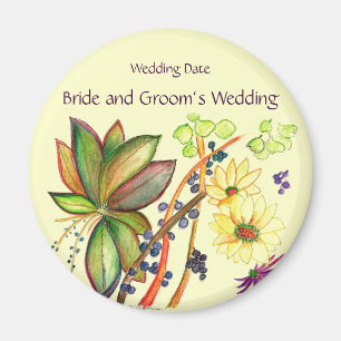 Pretty Bouquet Wedding Souvenir Magnet