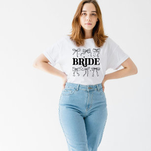 Pretty Bow Girly Bride Wedding Day Tri-Blend Shirt