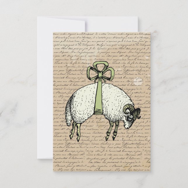 Pretty Bow Sheep  ~ Invitations (Front)