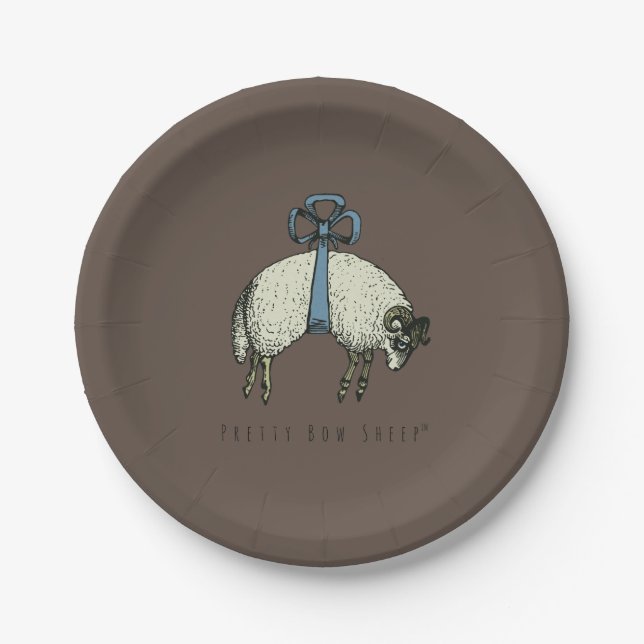 Pretty Bow Sheep™ - Paper Plate (Front)