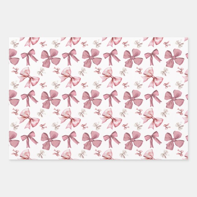Pretty bows Wrapping Paper Flat Sheet Set of 3 (Front)