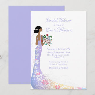 Pretty Bride Bridal Shower  Invitation