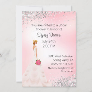 Pretty Bride Bridal Shower Invitation