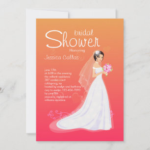 Pretty Bride Bridal Shower Invitation