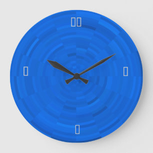 Pretty Bright Blue> Patterned Wall Clocks
