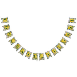Pretty Bright Daisy Birthday Congratulations Bunting Flags