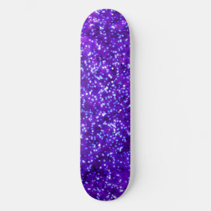 Pretty Bright Purple Faux Glitter Design Skateboard