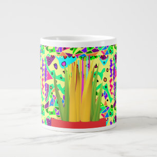 Pretty brite patterned art surreal large coffee mug