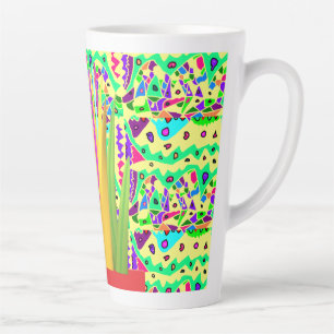 Pretty brite patterned art surreal latte mug