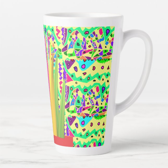 Pretty brite patterned art surreal latte mug (Right)