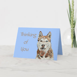 Pretty Brown and White Husky Greeting Card
