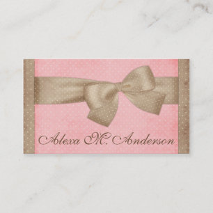 Pretty Brown Bow Business Cards