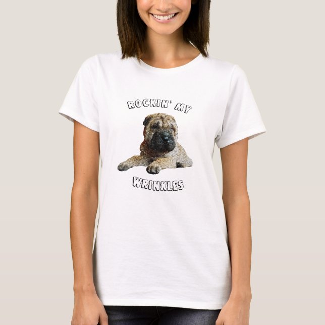 Pretty Brown Shar-Pei Mosaic T-Shirt (Front)