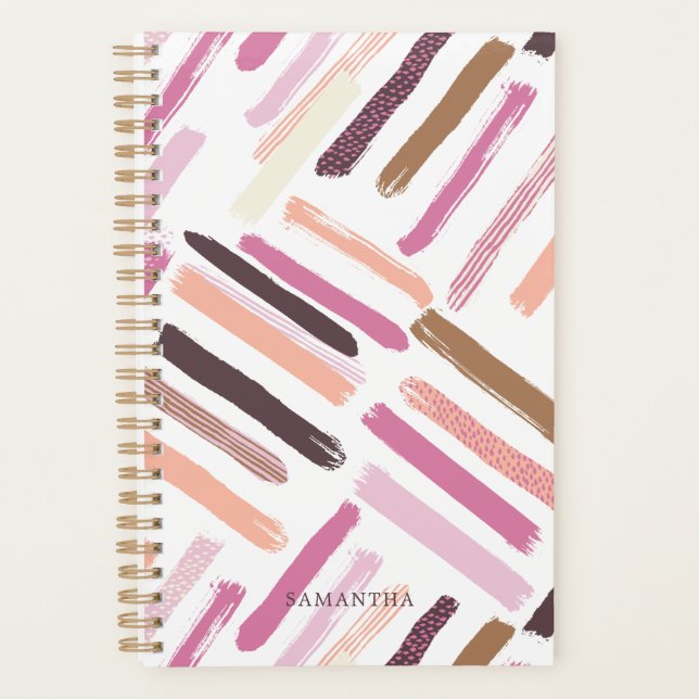 Pretty Brush Strokes Pattern Planner (Front)