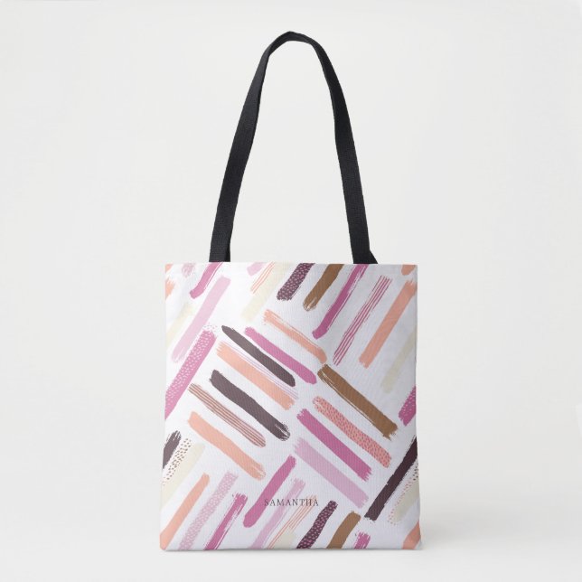 Pretty Brush Strokes Pattern Tote Bag (Front)