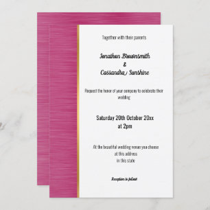 PRETTY BRUSHED PINK GOLD TRIM INVITATION