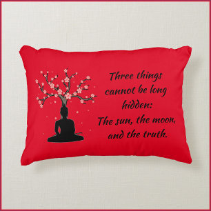 Pretty Buddha Truth Quote Accent Pillow