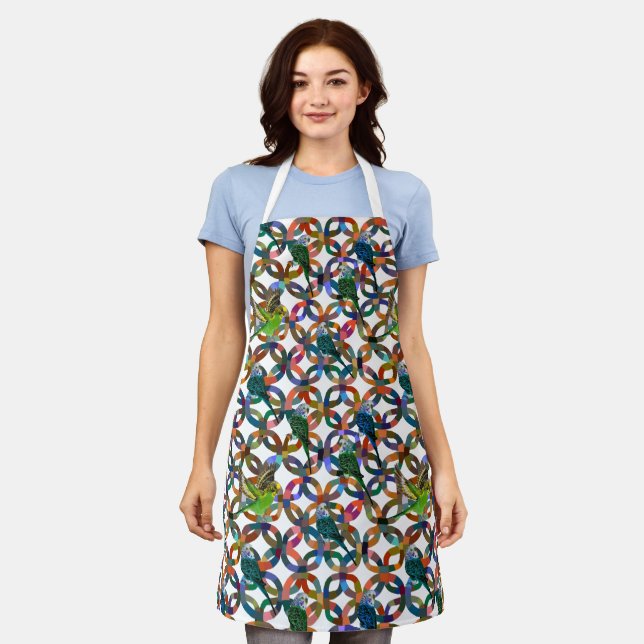 Pretty Budgies. Apron (Worn)