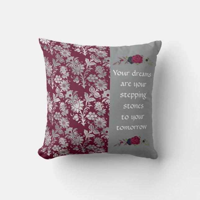 Pretty Burgundy "Your Dreams) Pillow Reversible (Front)