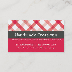 PRETTY BUSINESS CARD :: gingham pattern 4L