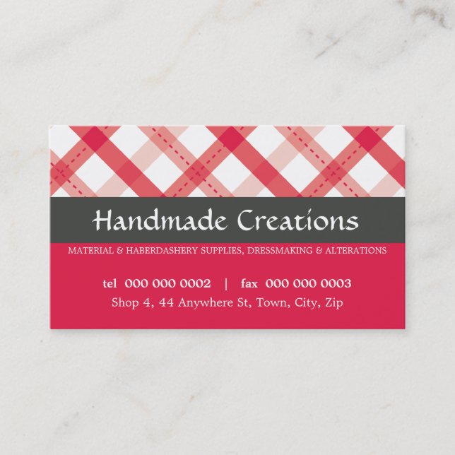 PRETTY BUSINESS CARD :: gingham pattern 4L (Front)