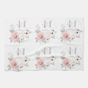 Pretty But Savage Kawaii Cat Rose Towel