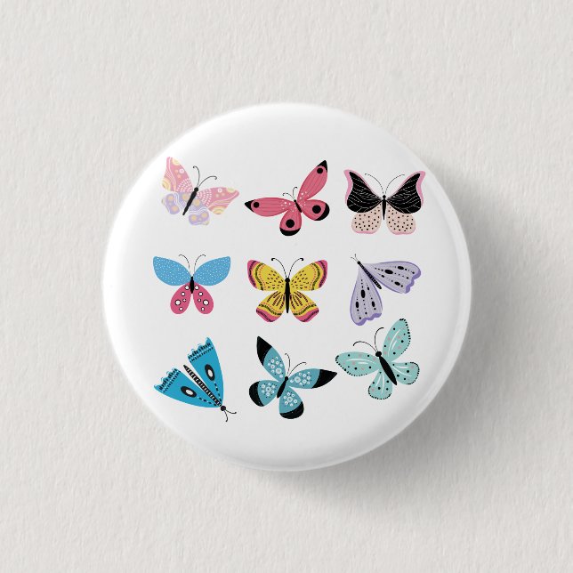 Pretty Butterflies 1 Inch Round Button (Front)