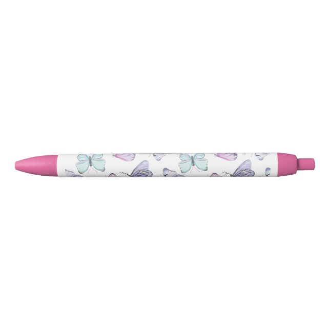 Pretty Butterflies Pattern  Blue Ink Pen (Front)