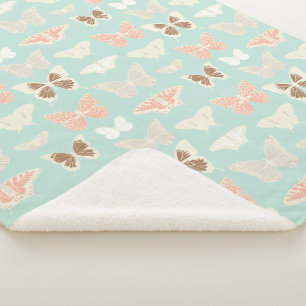 Pretty Butterflies Pattern Sherpa Blanket
