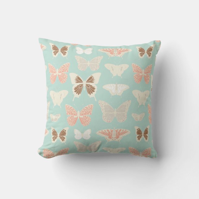 Pretty Butterflies Pattern Throw Pillow (Front)