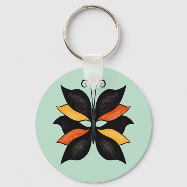 Pretty Butterfly Abstract Art Keychain (Front)