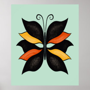 Pretty Butterfly Abstract Art Poster
