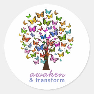 Pretty Butterfly Awaken and Transform Personalized Classic Round Sticker