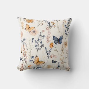 Pretty Butterfly Field Throw Pillow