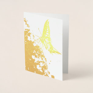 pretty butterfly gold foil card