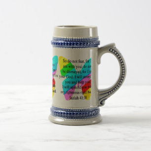 PRETTY BUTTERFLY ISAIAH 41:10 DESIGN BEER STEIN