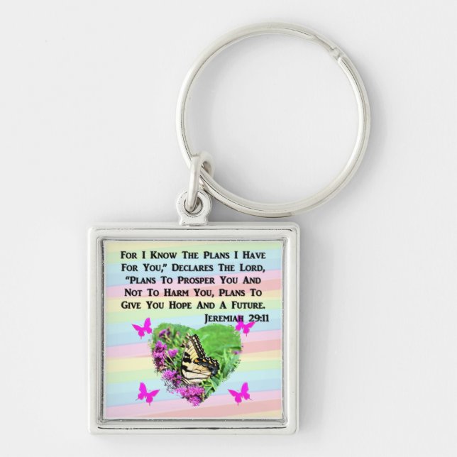 PRETTY BUTTERFLY JEREMIAH 29:11 KEYCHAIN (Front)