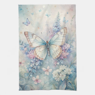 Pretty Butterfly on Flowers Kitchen Towel
