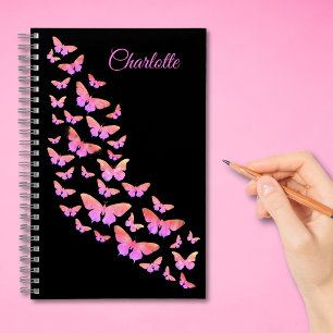 Pretty butterfly pattern Personalized pink Notebook