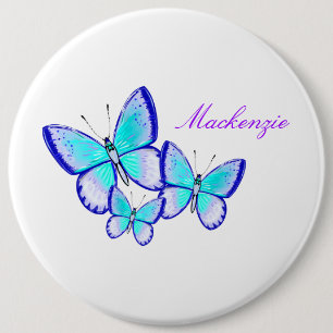 Pretty Butterfly Trio 6 Inch Round Button