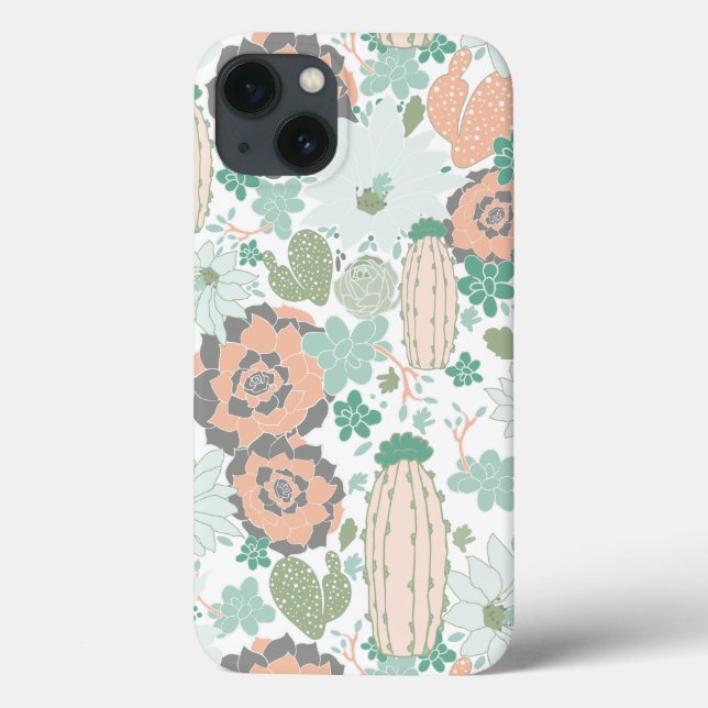 Pretty Cactus Pattern Case-Mate iPhone Case (Back)