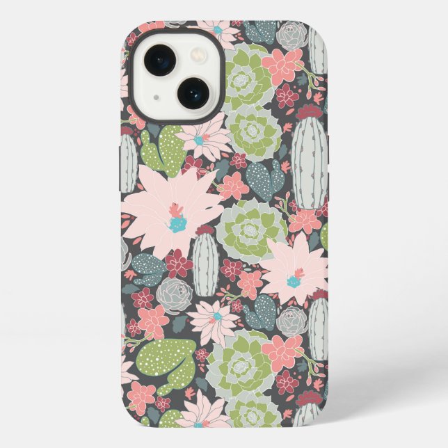 Pretty Cactus Pattern iPhone Case (Back)