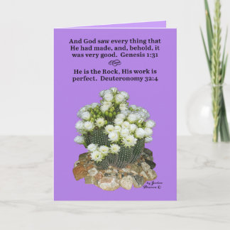 Pretty Cactus Scripture Genesis 1:31, Deuteronomy  Card
