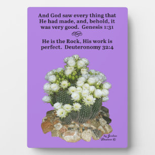 Pretty Cactus Scripture Plaque Genesis 1:31 and   