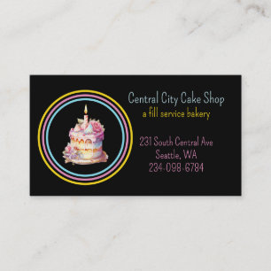 Pretty Cake Bakery Business Car Business Card
