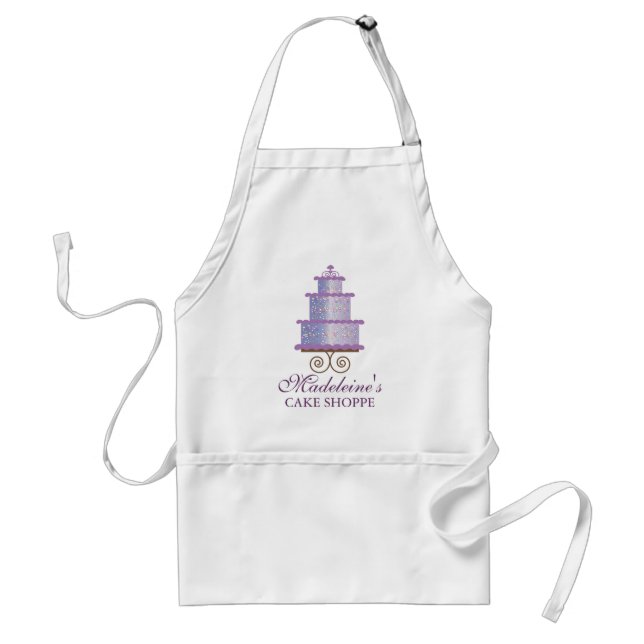 Pretty Cake on Stand Custom Bake Shop Apron (Front)