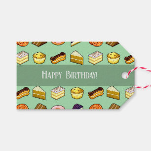 Pretty Cakes Happy Birthday! Cake & Pastry Pattern Gift Tags